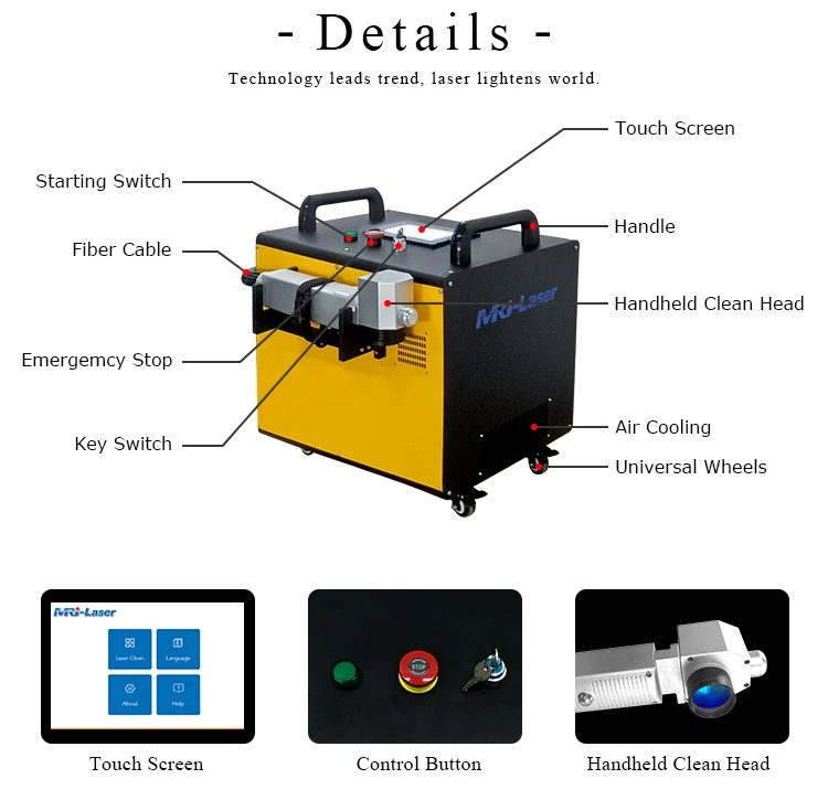 60W laser cleaning machine for rust graffito surface stain removal mrj laser (8)